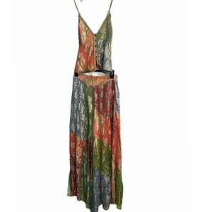 FREE PEOPLE Rainbow Metallic Threads Pant & Top